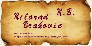 Milorad Braković vizit kartica